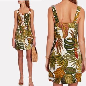 FARM RIO Spotted Leafs Linen Mini Dress sz M